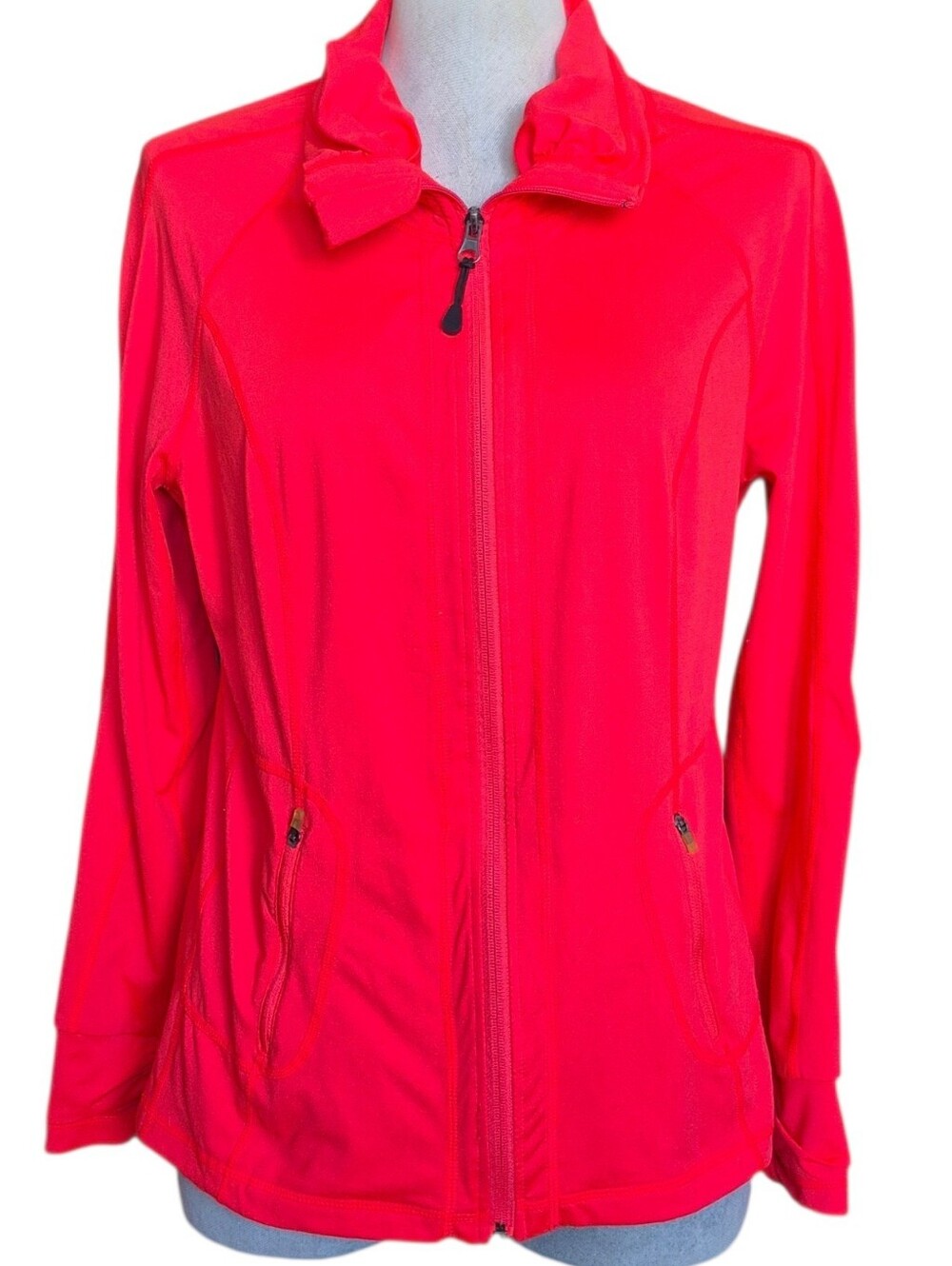 Tangerine Size M womens Athletic Zip Front Jacket